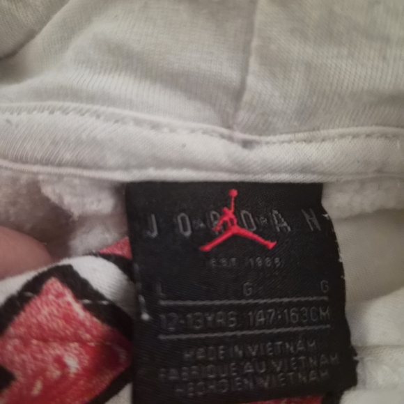 Jordan White Hoodie with Red Accents - Picture 3 of 5